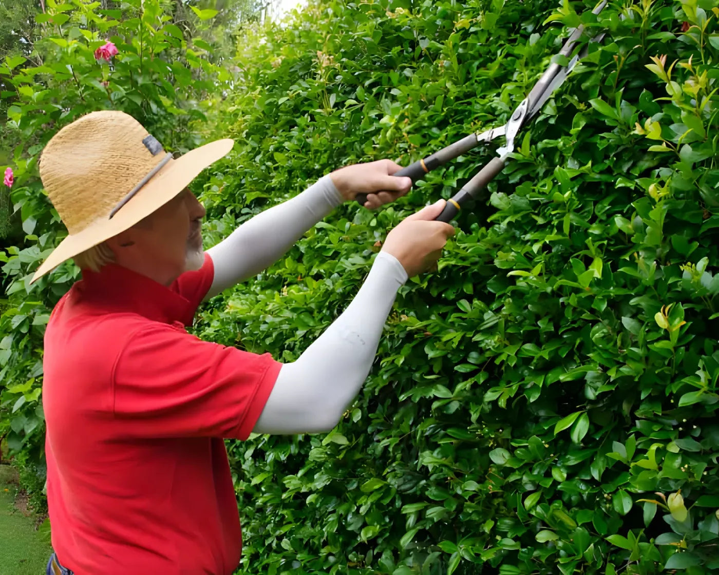 Slip them on at the back door. Cover your arms for every garden job.